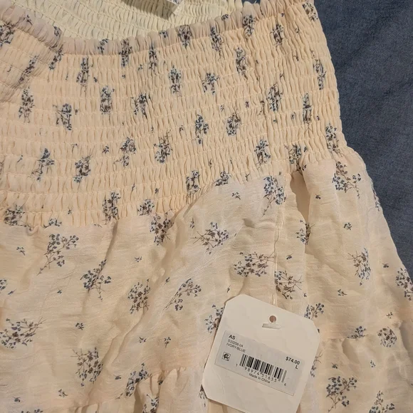 Altar'd State Cream Maxi Skirt with Blue Floral Print - Picture 7 of 10